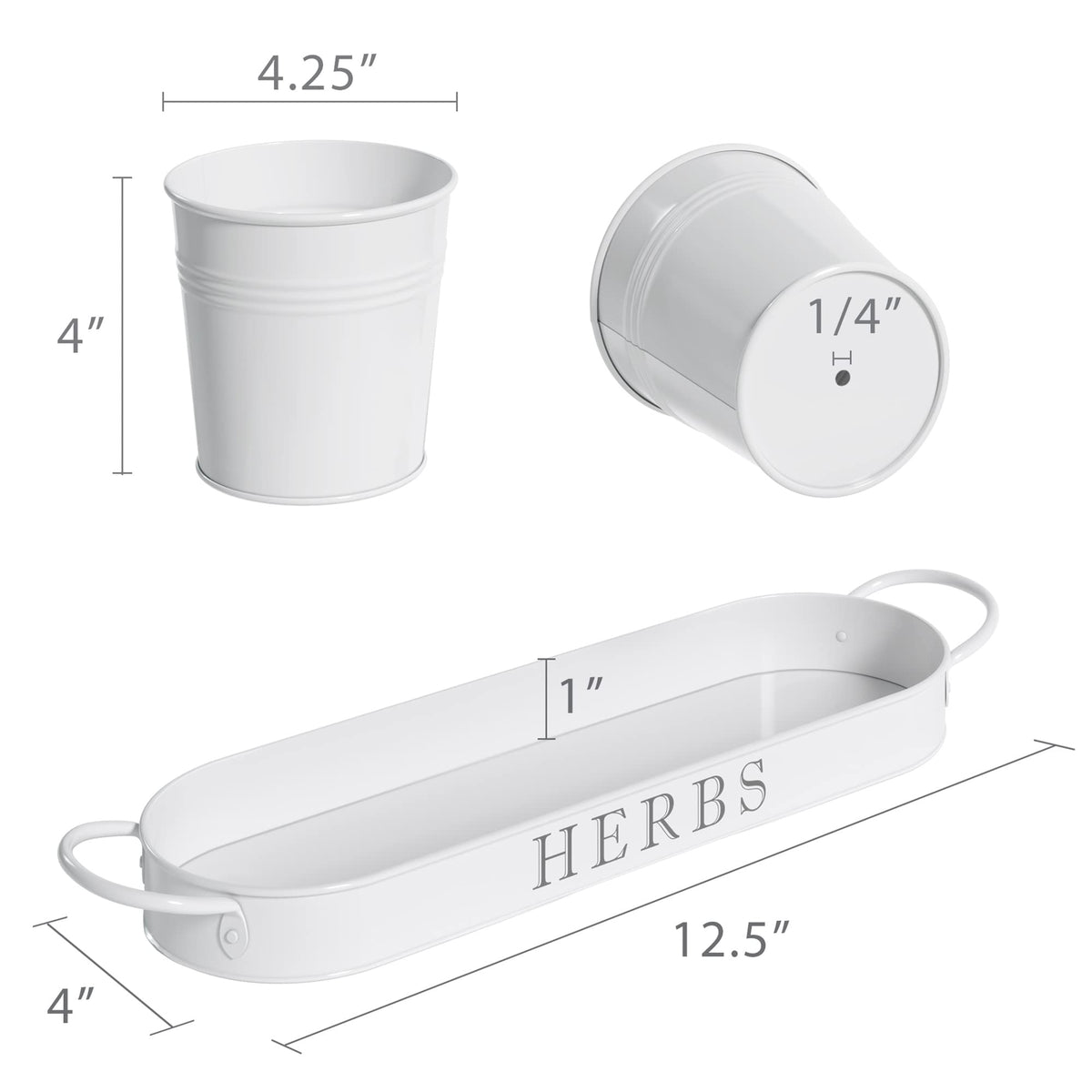 Barnyard Designs kitchen counter planters keep basil and rosemary close