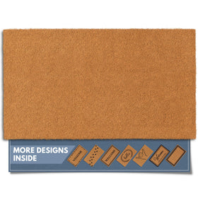 Barnyard Designs natural coco coir doormat with durable fibers trapping dirt at the door