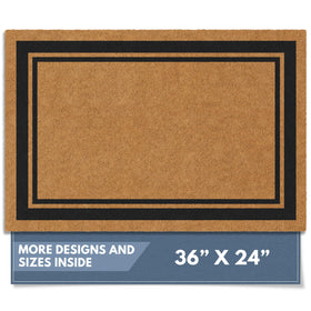 Barnyard Designs natural coir doormat with border cleans mud at the doorway