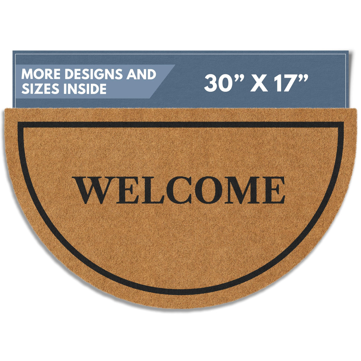 Barnyard Designs natural coco coir doormat with welcome border for durable entryway decor