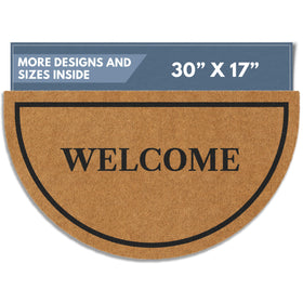 Barnyard Designs natural coco coir doormat with welcome border for durable entryway decor