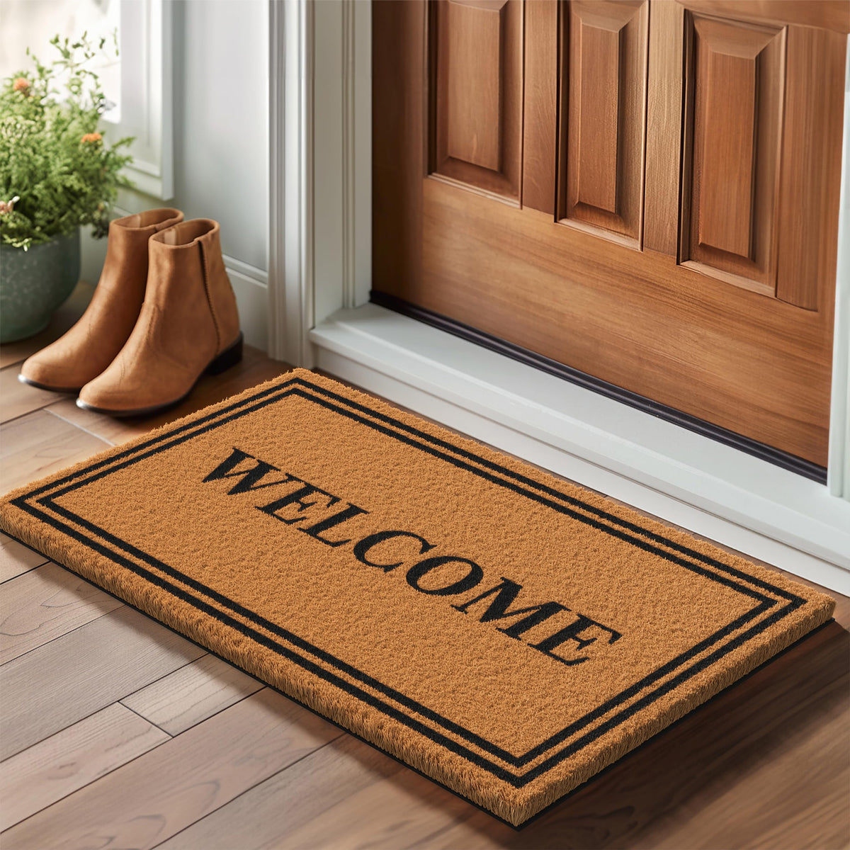 Barnyard Designs non-slip backing keeps the mat in place through foot traffic.