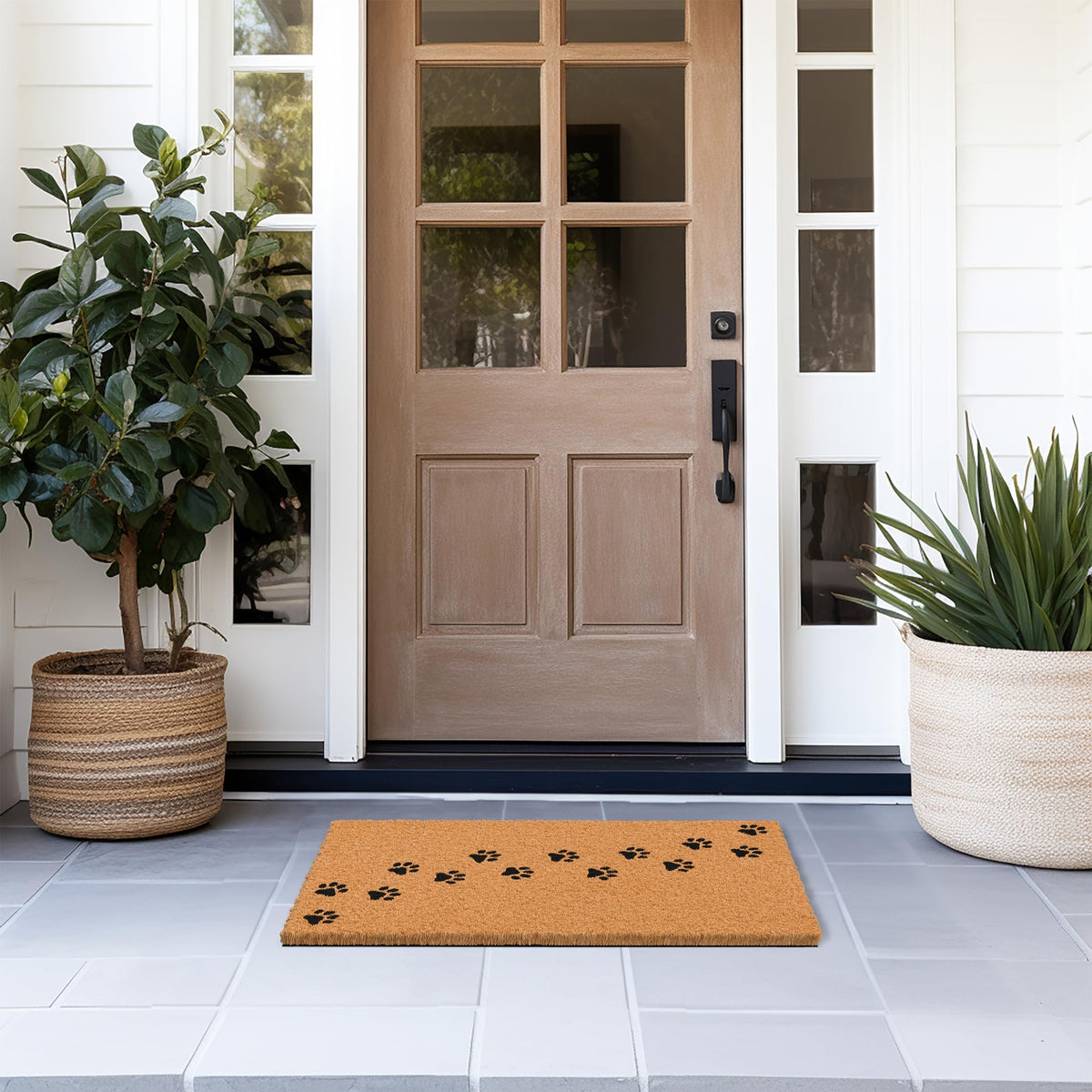 Barnyard Designs non-slip backing keeps the mat steady on porch floors.