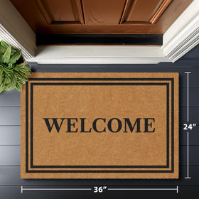 Barnyard Designs non-slip backing keeps the doormat in place.