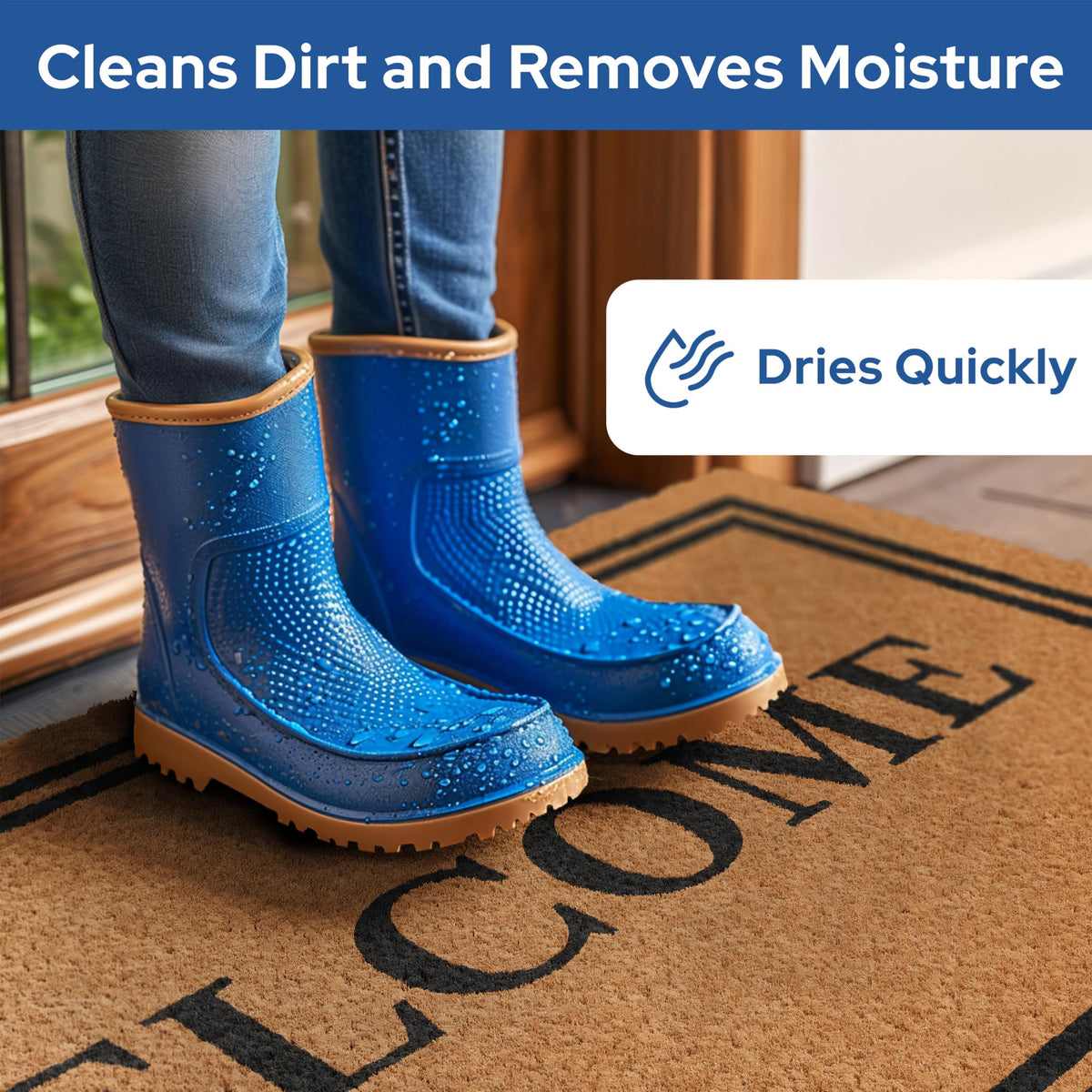 Barnyard Designs outdoor entrance rug traps dirt before it enters the home.