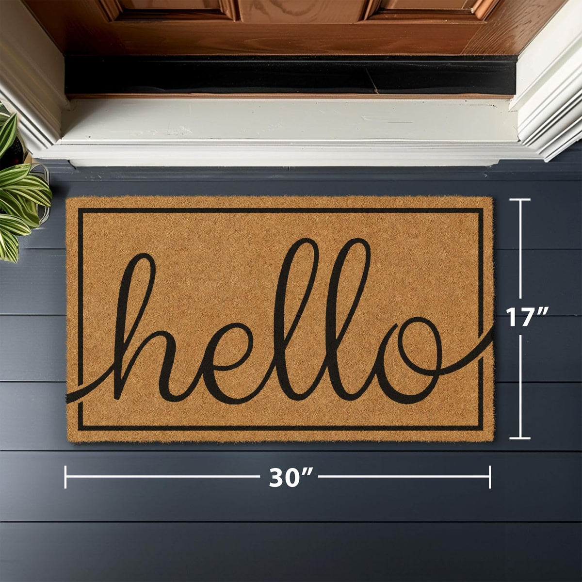 Outdoor porch placement of Barnyard Designs mat for exterior entry use.