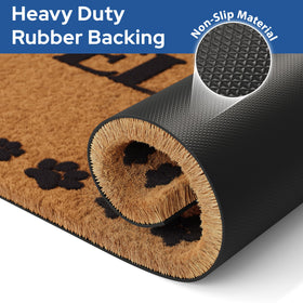 Close-up of paw print border on Barnyard Designs doormat