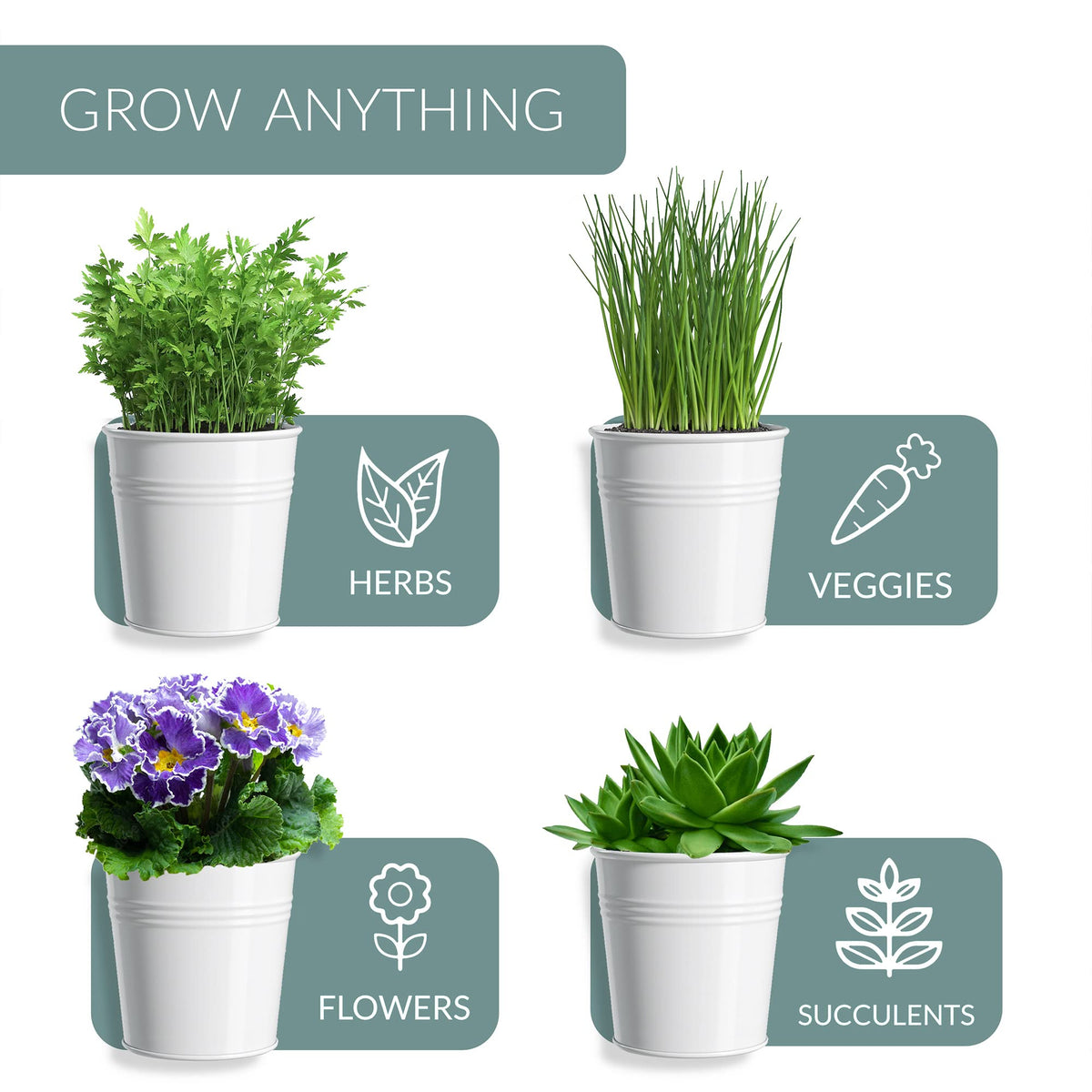 Barnyard Designs versatile planter set fits indoor or outdoor herb display