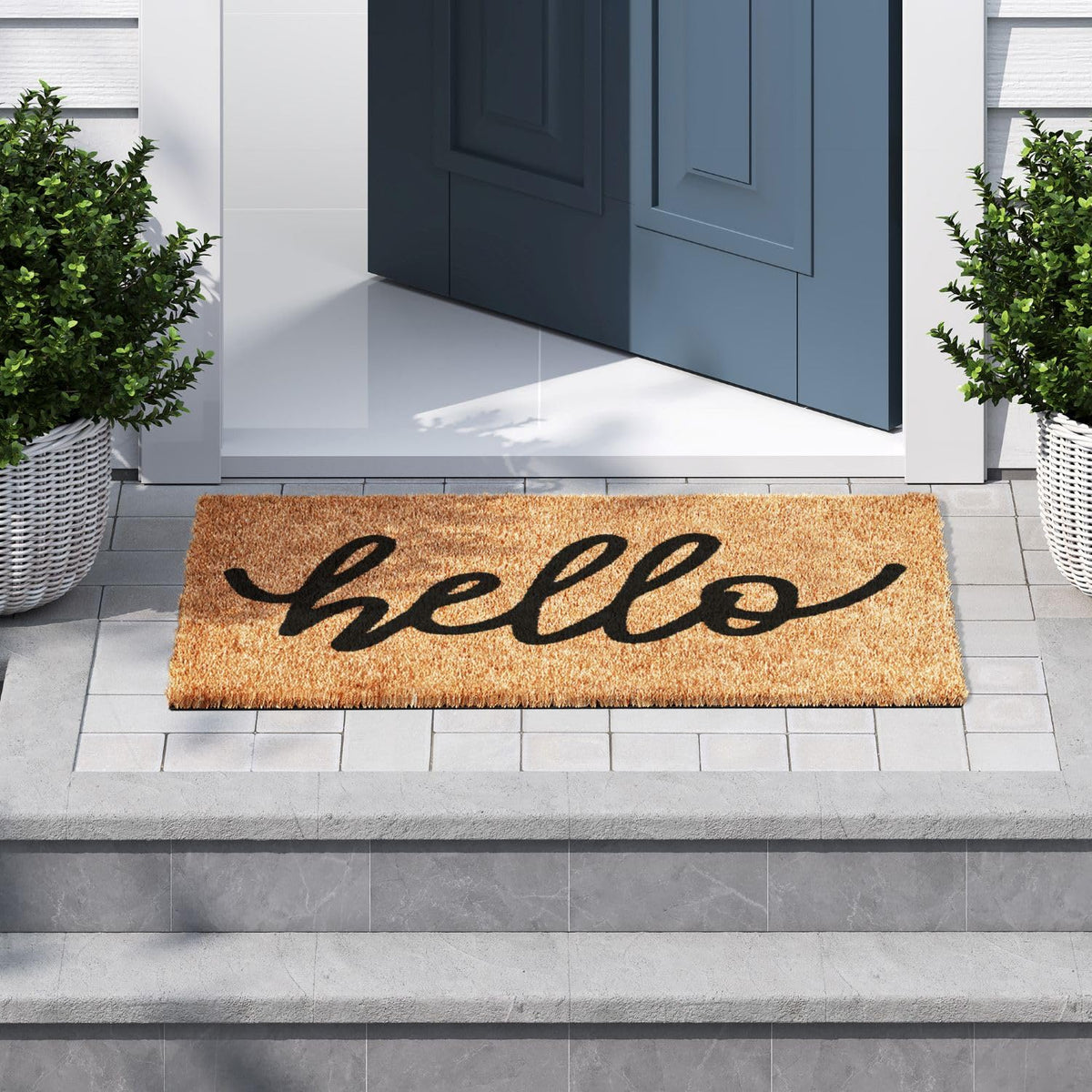 Barnyard Designs Welcome mat for front door, traps dirt and debris