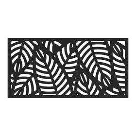 Barrette Sanibel decorative screen 2x4 black front view highlighting sturdy, weather-resistant design.