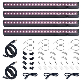 Barrina 1ft grow light strip with full-spectrum pinkish white LEDs for indoor plants.