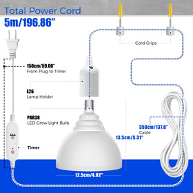 Barrina greenhouse pendant light for indoor gardening setups
