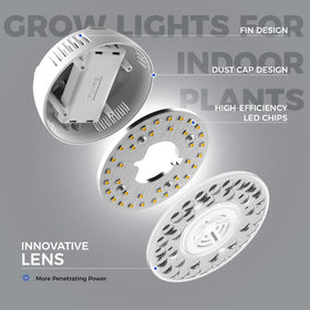 Barrina Orbgrow OG09 puck grow light recommended distance keeps plants evenly lit.