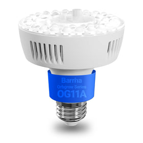 Barrina Orbgrow OG11A bulb front view; full spectrum light for seedlings and greens