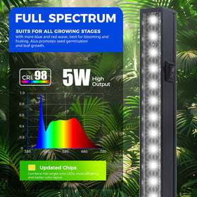 Barrina T5 grow light strip full spectrum 5000K ideal for indoor greens.