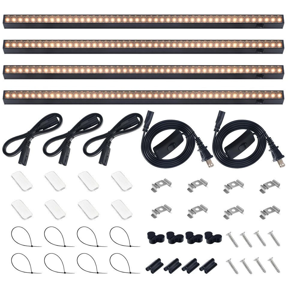 Barrina T5 grow light strip mounted to metal surface for quick magnetic installation