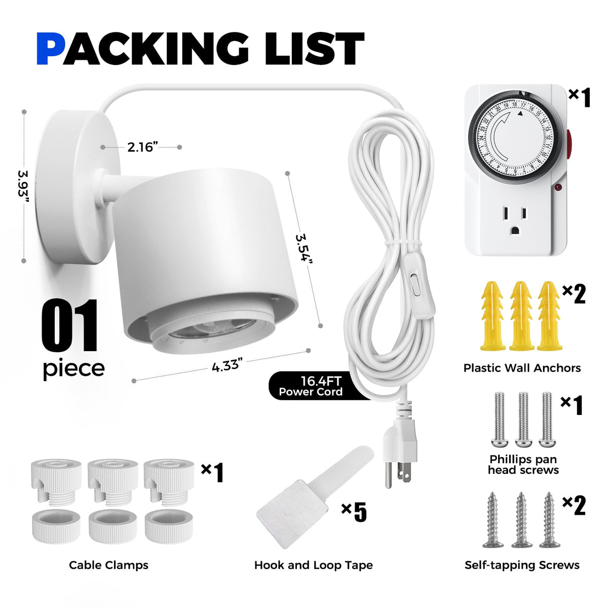Barrina TR40a 16.4ft cord allows flexible installation planning.