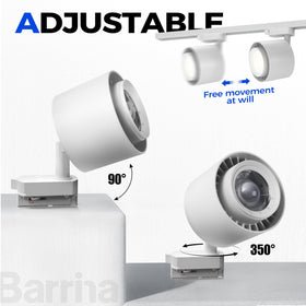 Barrina TR40c ceiling-mount setup provides clean, space-saving lighting.