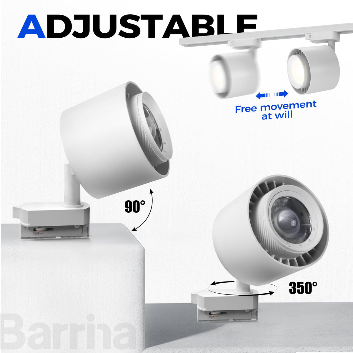 Barrina TR40c ceiling-mount setup provides clean, space-saving lighting.