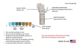 Bartovation Active Chlorine Test Strips color chart displaying clear 0-2000 ppm changes for on-site checks.