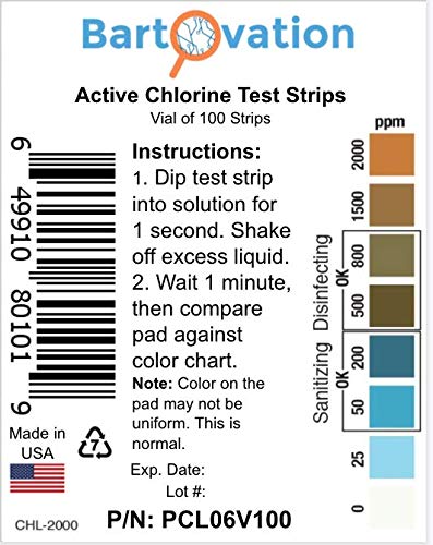 Bartovation USA-made test strips in a protective vial ready for regulated environments.
