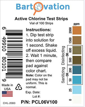 Bartovation USA-made test strips in a protective vial ready for regulated environments.