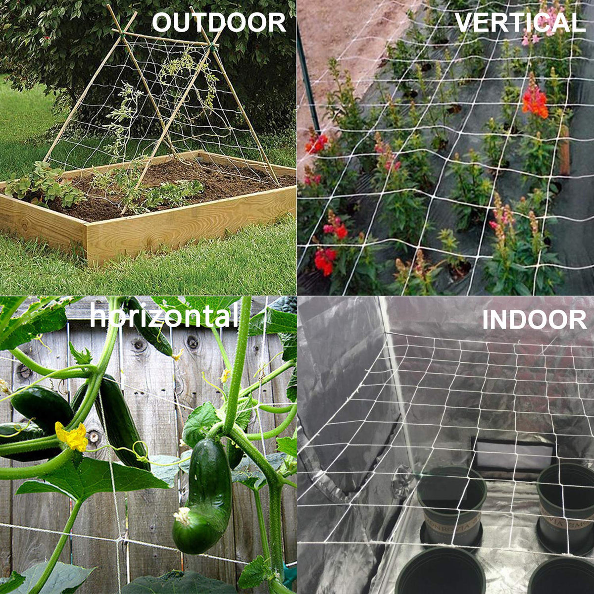 BaseGoal durable polyester garden net withstands weather for seasons of use.