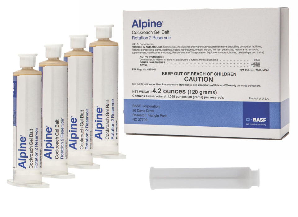 BASF Alpine Rotation 2 gel bait syringe applicator for fast roach control indoors