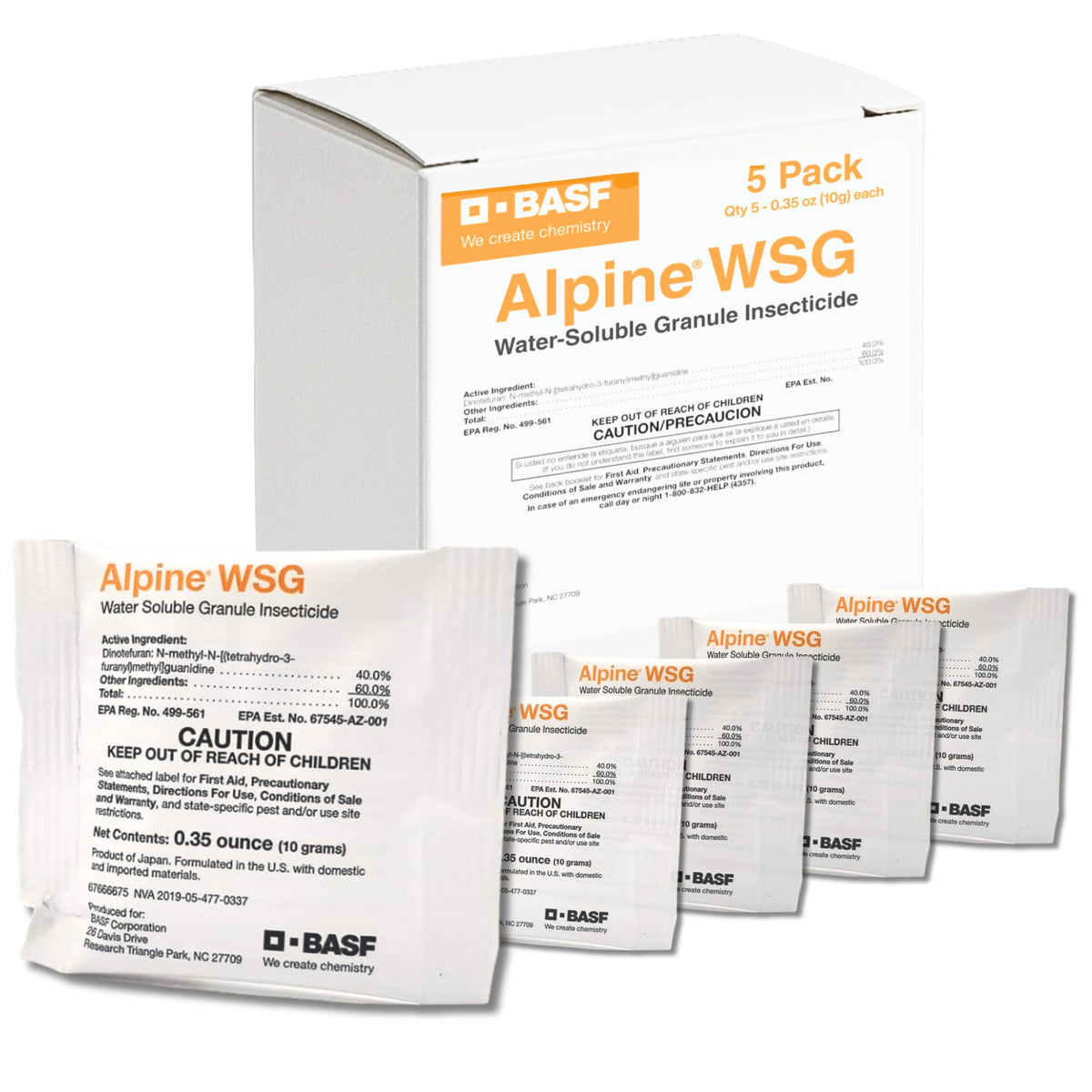 BASF Alpine WSG sachet close-up for easy dilution and spraying