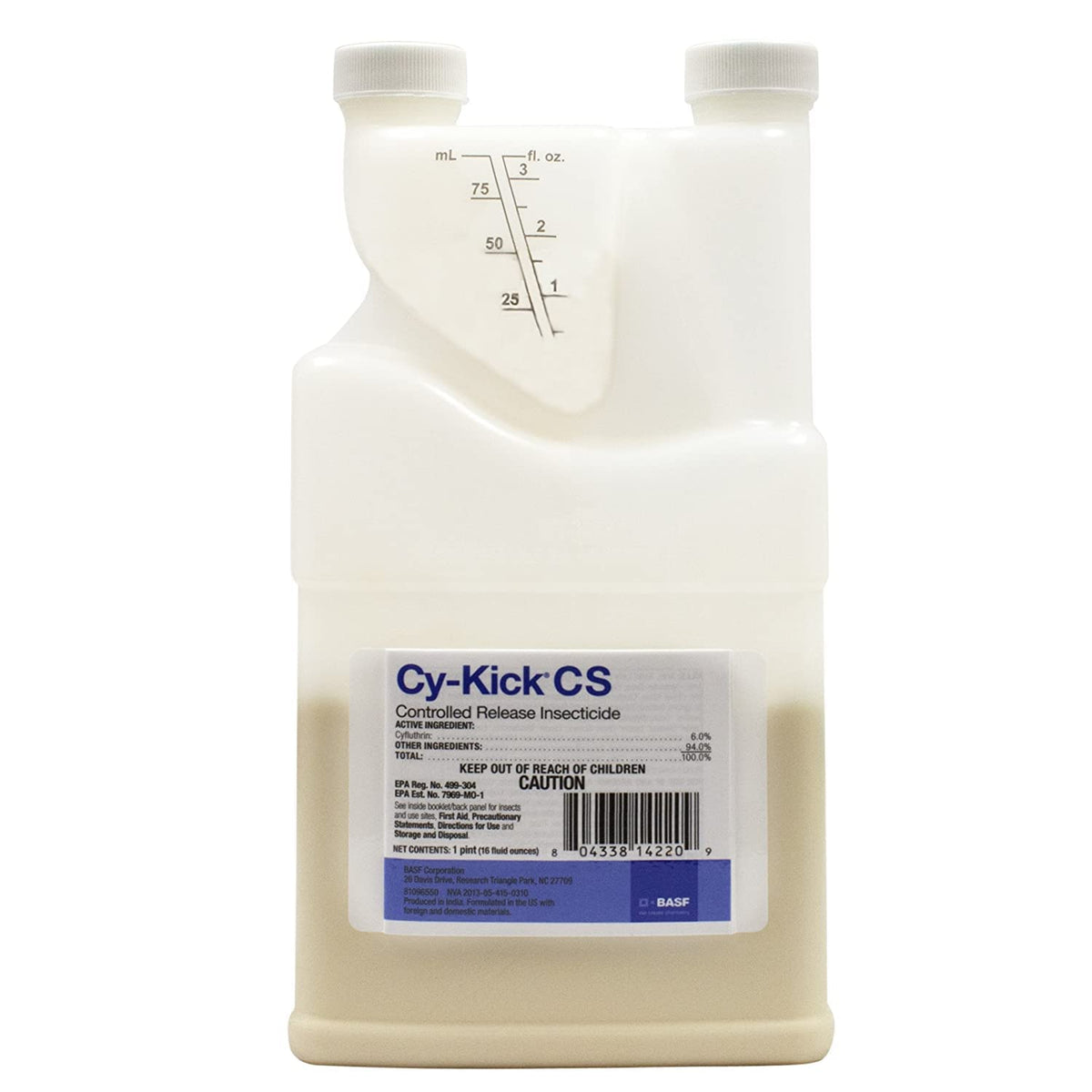BASF Cy-Kick CS bottle with SmartCap delivering long-lasting indoor and outdoor pest control.