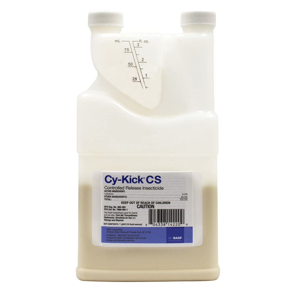 BASF Cy-Kick CS bottle with SmartCap delivering long-lasting indoor and outdoor pest control.