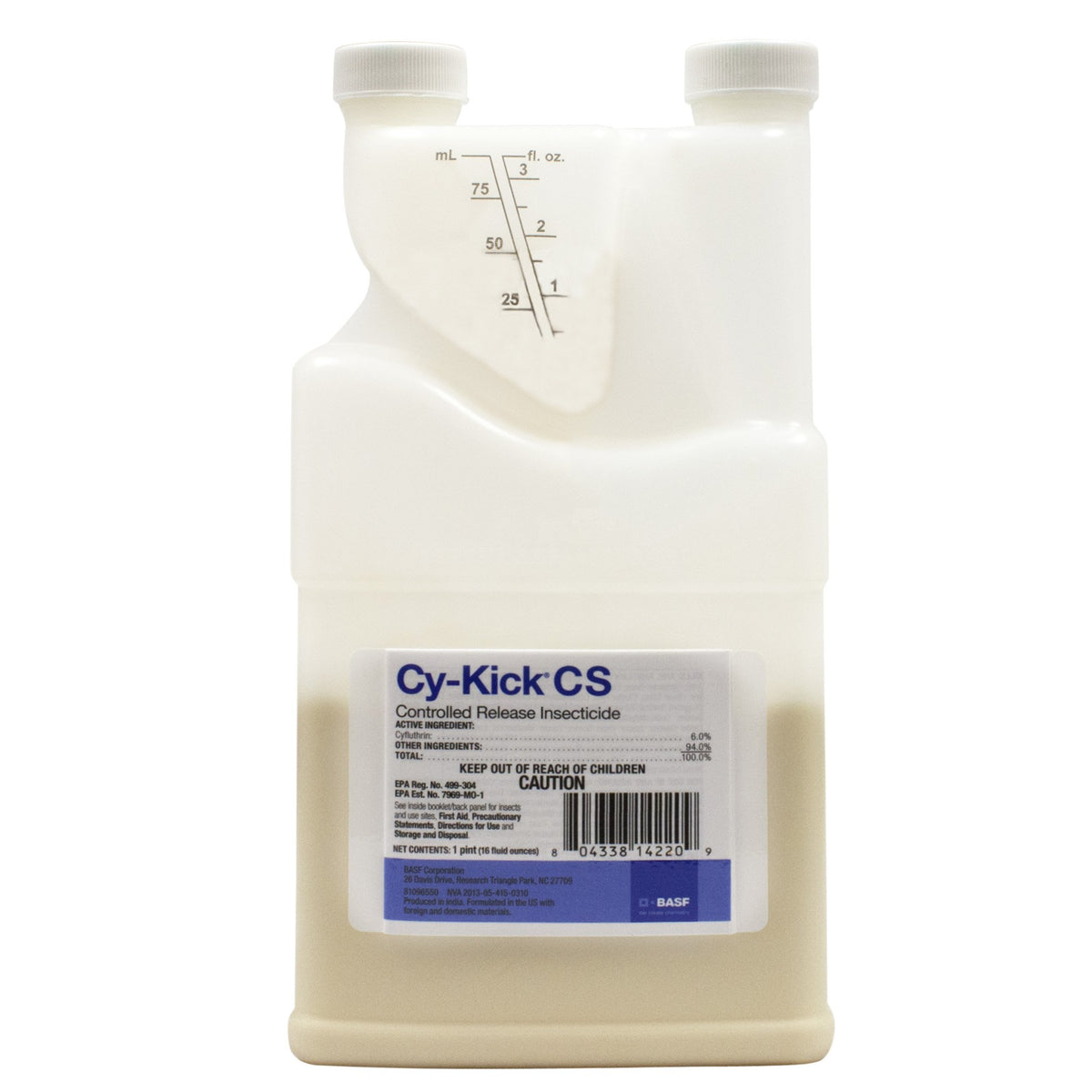 BASF Cy-Kick CS concentrate bottle for indoor and outdoor pest control with long-lasting residual action