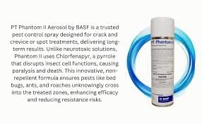 BASF PT Phantom II spray nozzle shows targeted application for quick room treatment.