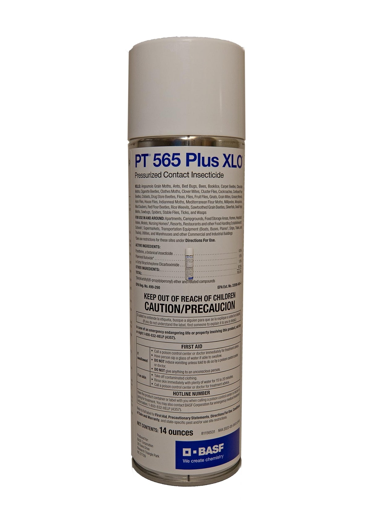 BASF PT 565 Plus XLO aerosol can for fast knockdown of common pests.