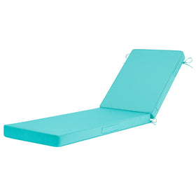 Basic Beyond backrest teal cushion for outdoor lounging offers supportive comfort.