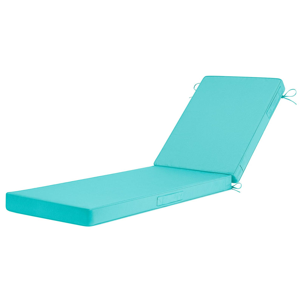 Basic Beyond backrest teal cushion for outdoor lounging offers supportive comfort.