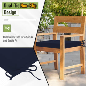Basic Beyond cushions with strap anchors in navy, illustrating secure placement