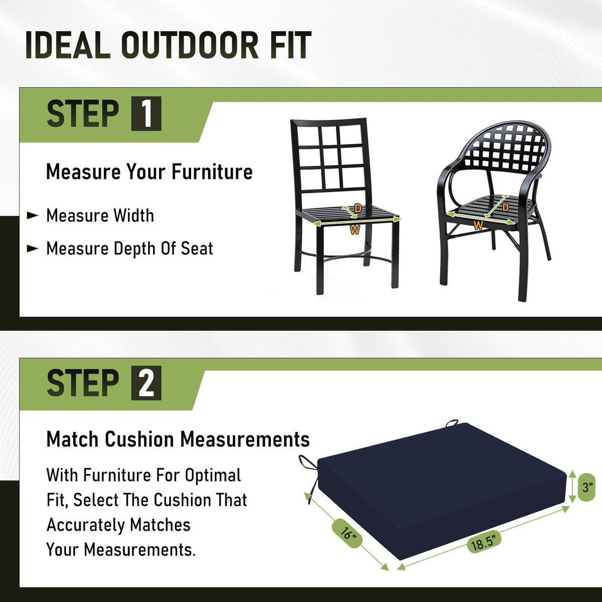 Basic Beyond durable foam cushions in navy, robust support for extended lounging