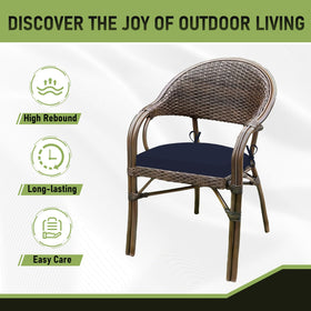 Cleaning Basic Beyond navy cushions with a damp cloth is easy and quick.