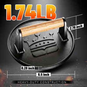 Basinel nonstick cast iron keeps patty release smooth and simple.