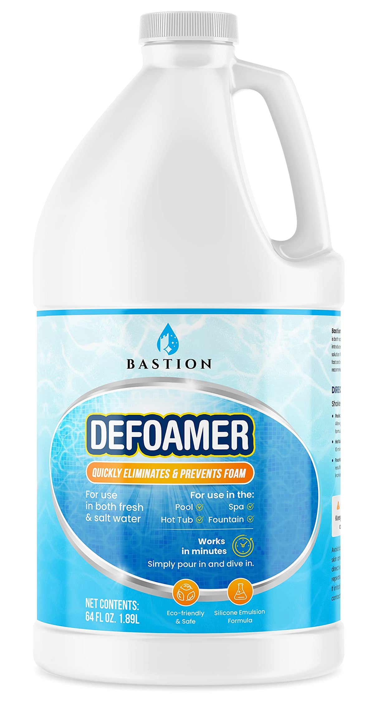 Bastion hot tub defoamer pour demonstrates quick foam control for clearer water.