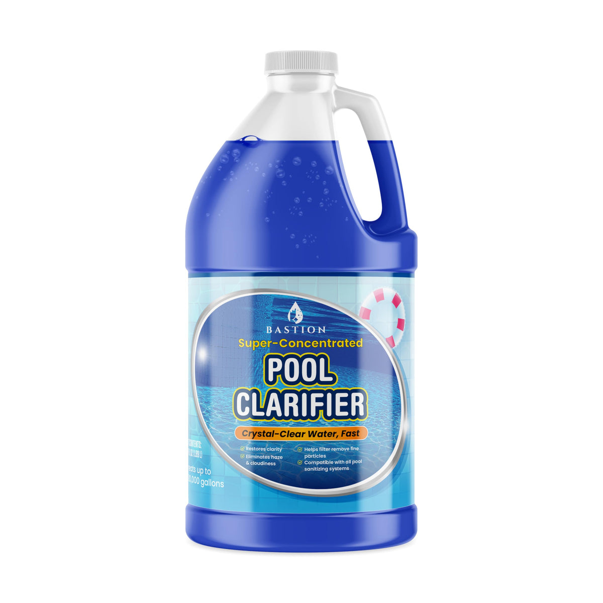 Bastion Pool Clarifier pouring into water to start rapid clarity