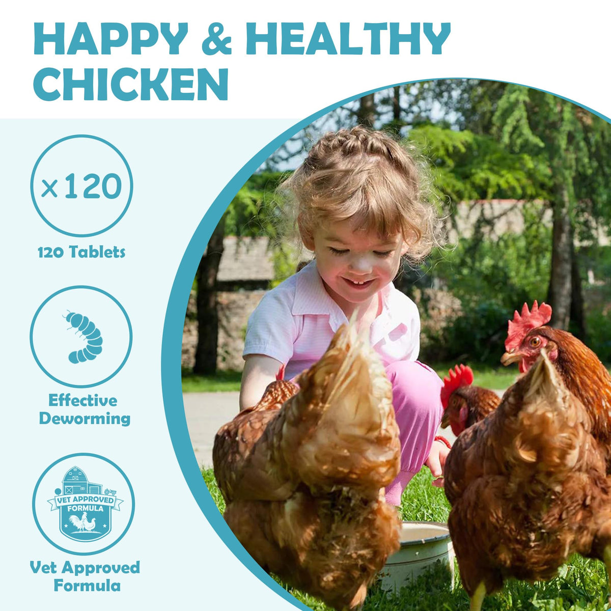 Baszy dewormer sprinkled into feed for daily poultry care
