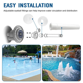 Batator materials shown are corrosion-resistant for long-term pool use.