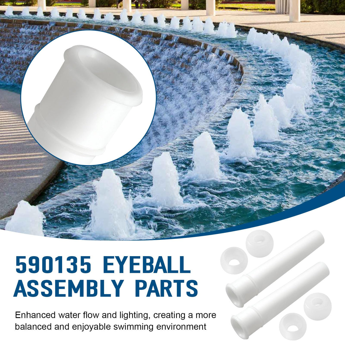 Batator pool light bubbler dispersion image highlights even water flow.