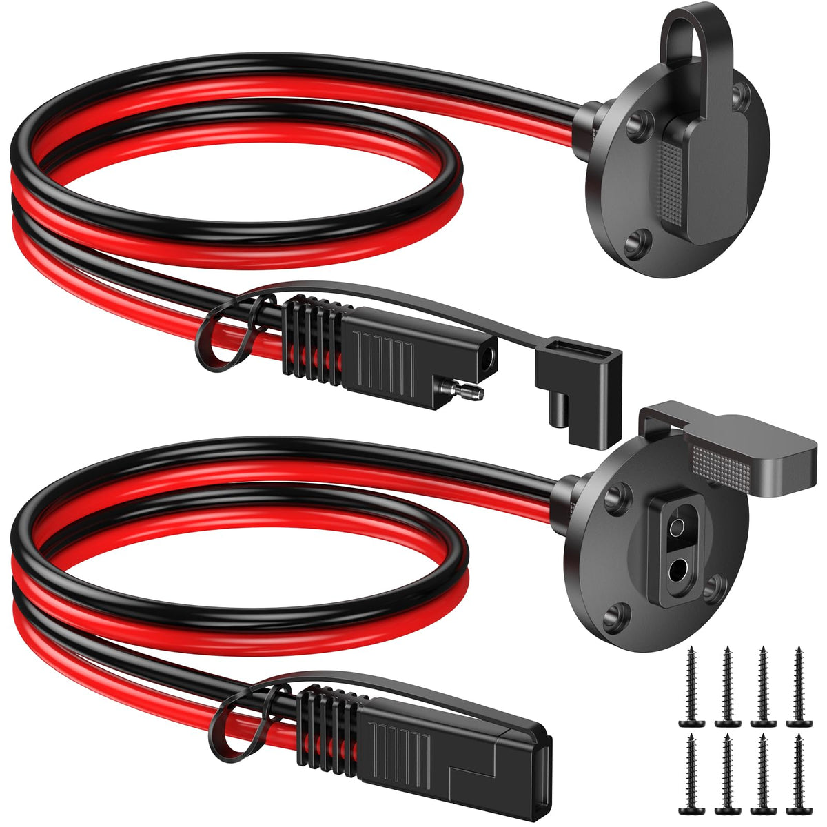 Bateria Power SAE sidewall port connector for quick connections in solar and vehicle setups.