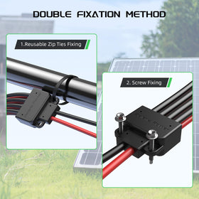 Bateria Power broad compatibility with solar panels and cables.