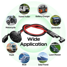 Versatile applications include solar generators, motorcycles, boats, and RVs for reliable power.
