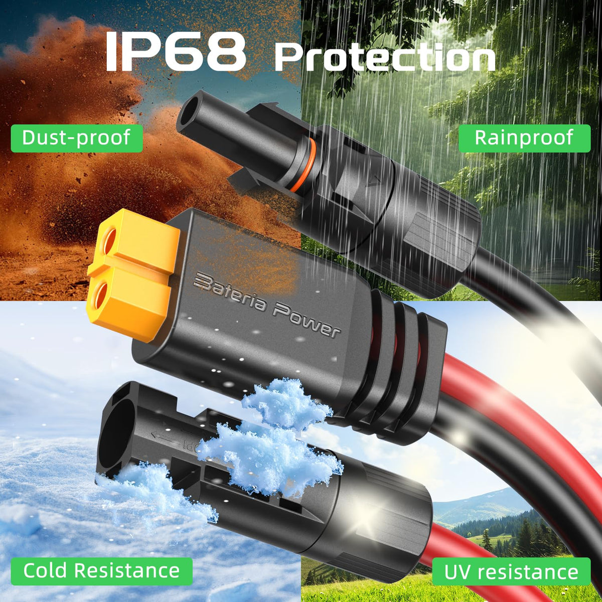 Bateria Power XT60 adapter connects securely for plug-and-play setups.