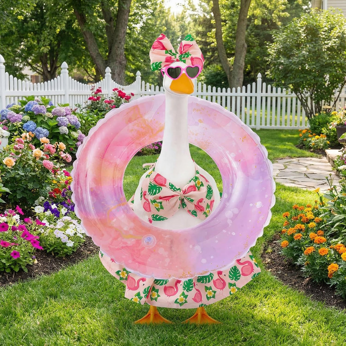 Batfsm Hawaiian floral pattern outfit with bright colors boosts curb appeal.